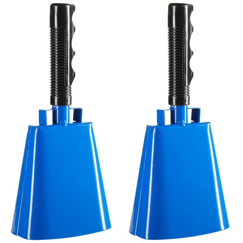Blue Panda Cowbells for Sporting Events - 9.5-Inch Blue Cowbell with Handle, Pack of 2 - Sports Noise Makers for Football & Soccer - Image 1